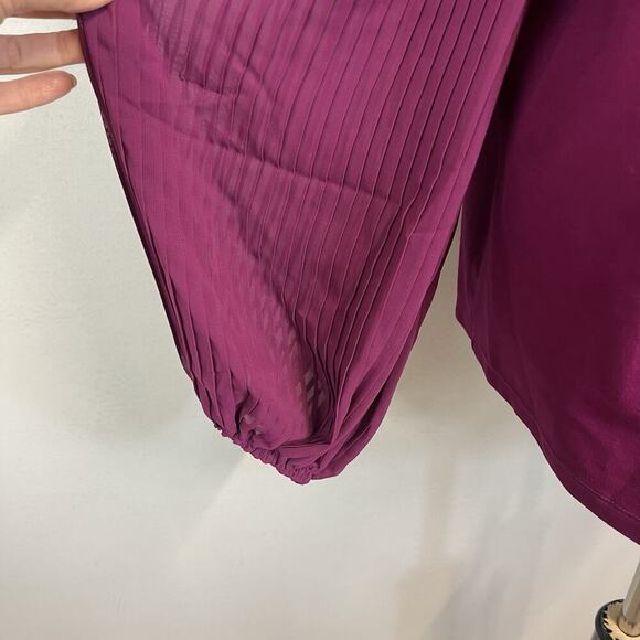 Nine West Top Tunic size Extra Large Mulberry Ponte Knit Stretch Puffy Sleeves - Picture 5 of 9